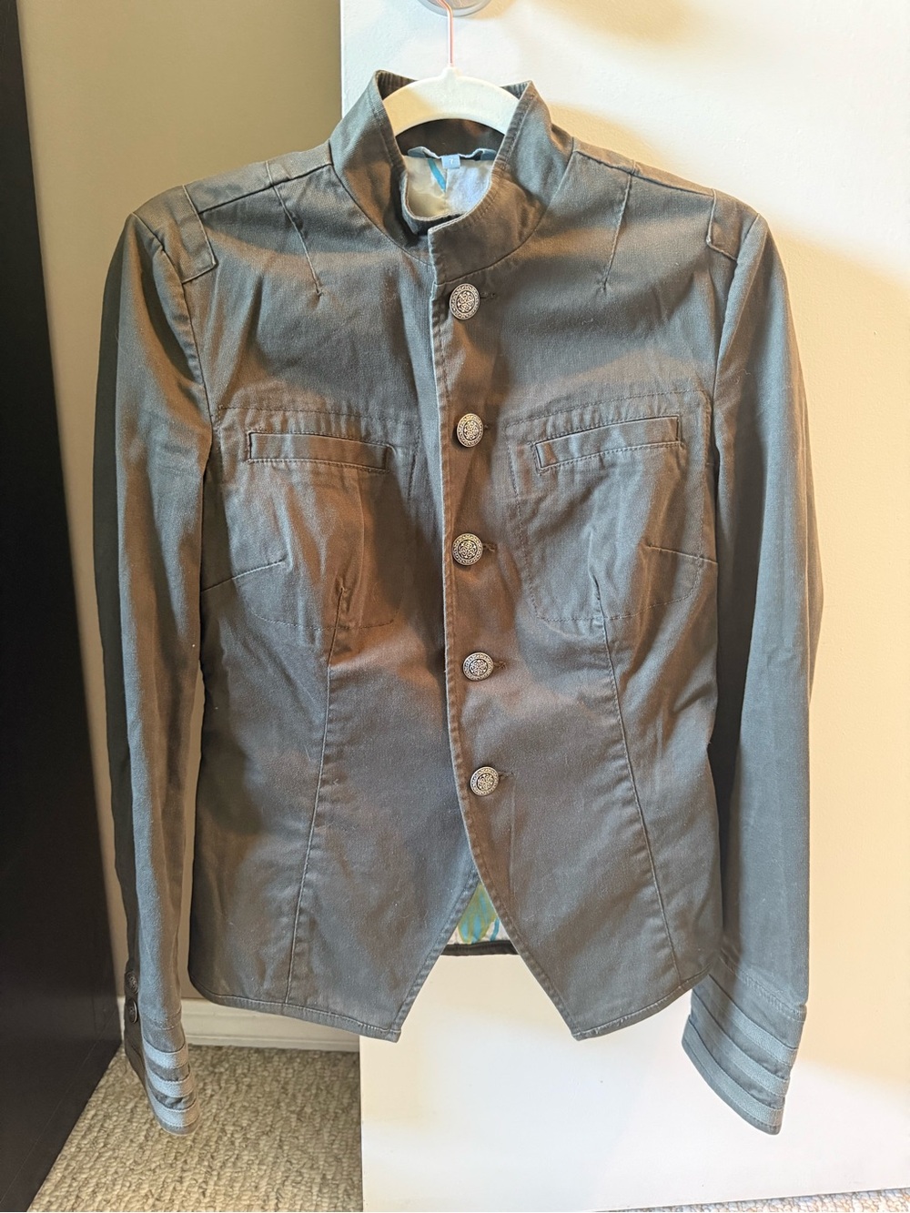Smart Set army green  Military-Style Button Front Blazer